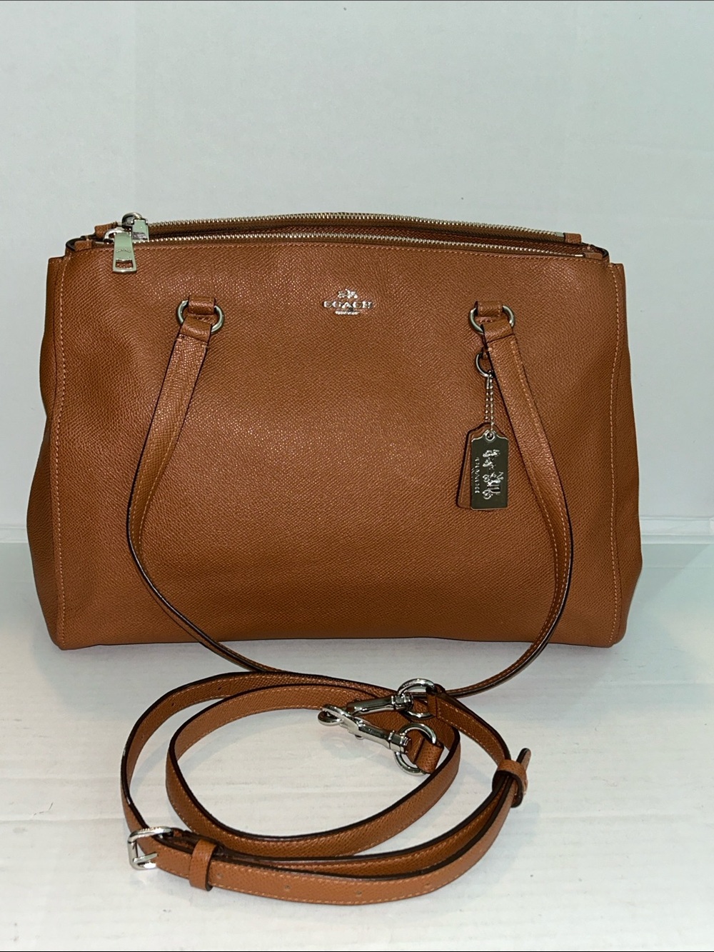COACH Stanton Carryall 37148 Tan Leather Tote Bag crossbody handbag